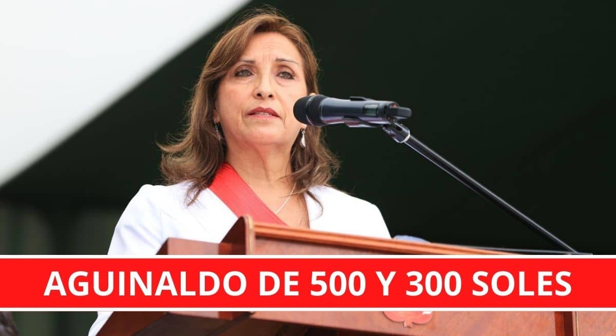 La presidenta Dina Boluarte anuncio aguinaldo de 500 soles